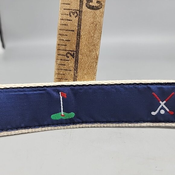 Vintage Canterbury Men's 32" Canvas Solid Brass Buckle Leather Golf Belt PGA - Picture 7 of 7